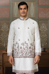White Embroidered Kurta Koti Set